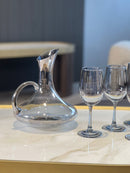 TREND HOME Anthracite Set de 6 verres à pied avec carafe
