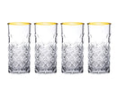 PASABAHCE TIMELESS 4 Verres GOLD TOUCH Long 450 ml