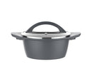 SCHÄFER MATAS Casserole argenté avec couvercle en verre 32 cm SCHÄFER MATAS Cam kapaklı Tencere gri 32 cm SCHÄFER MATAS Schmortopf mit Glasdeckel silber 32cm