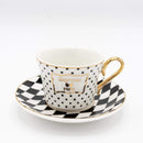 BRICARD Set tasses à café motif à pois 12 pièces 6 personnes - Bella-Home: art de la table, verrerie, trousseau de mariée, décoration