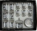 TREND HOME ORIENT ARGENT Set de 12 verres avec sucrier 20 pièces