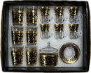 TREND HOME ORIENT GOLD Set de 12 verres avec sucrier 20 pièces