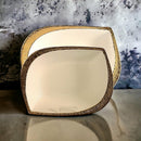 TREND HOME LEAF Assiette de service en porcelaine blanc/doré 30 cm