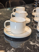 ZELLERFELD   Set de tasses à thé/café  avec liseré doré12 pièces 6 personnes ZELLERFELD  12 Parça  6'lı dore yaldızlı   çay/kahve fincanı ZELLERFELD Tee-/Kaffeetassen-Set mit Goldrand12 Teile 6 Personen