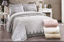 TREND HOME COLLECTION MELISSA Ensemble Couvre-lit avec dentelle 2 personnes