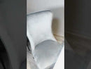Chaise de salon, séjour et salle à manger ZEN - Design et moderne - Gris clair - Pieds en métal argenté